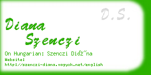 diana szenczi business card